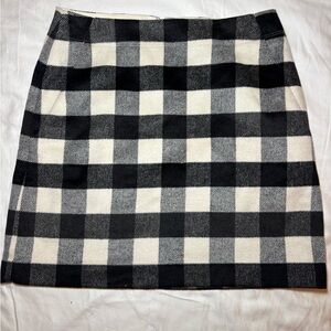 Ann Taylor Loft Women's Short Skirt Plaid Black/White Sz 6 Preppy Classic Office